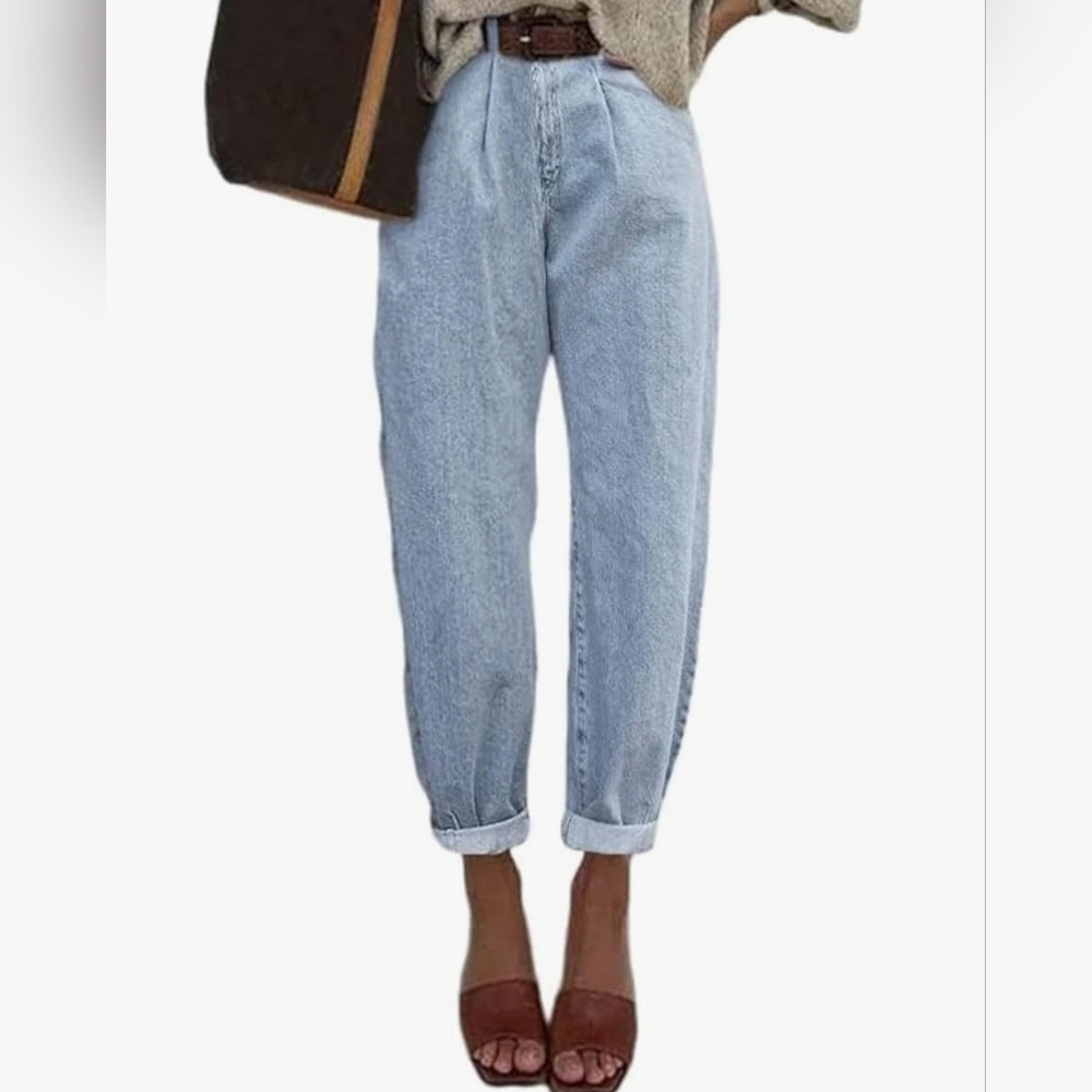 Amazon Blue High Rise Jeans Relaxed Fit